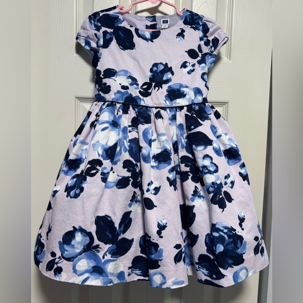Janie & Jack Lavender Floral Sateen Dress